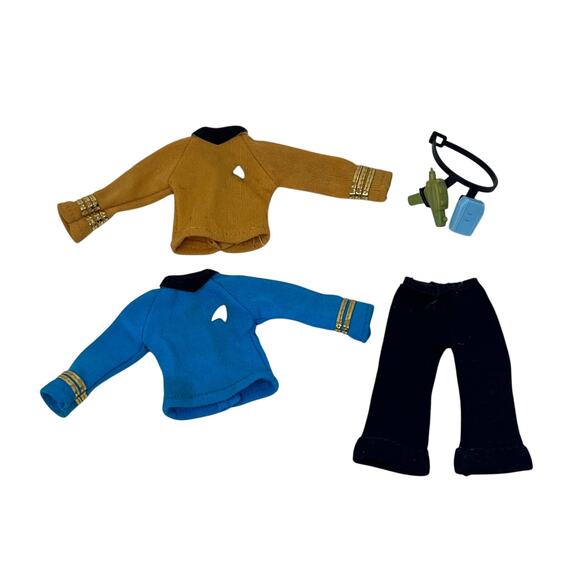 Star Trek Mego 1974 Mr Spock Uniform Belt & Communicator Captain Kirk Shirt VTG - Picture 1 of 6